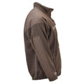 Original ungarische Militär-Fleecejacke in Braun mit Sturmstopper und verstellbaren Bündchen