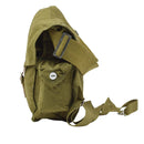 Original Hungarian military olive gas mask carrying bag leather strap vintage - GoMilitar