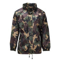 Original ungarische militärische wasserdichte Jacke mit aufrollbarer Kapuze, Knopfleiste, M93-Camouflage