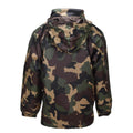 Original ungarische militärische wasserdichte Jacke mit aufrollbarer Kapuze, Knopfleiste, M93-Camouflage