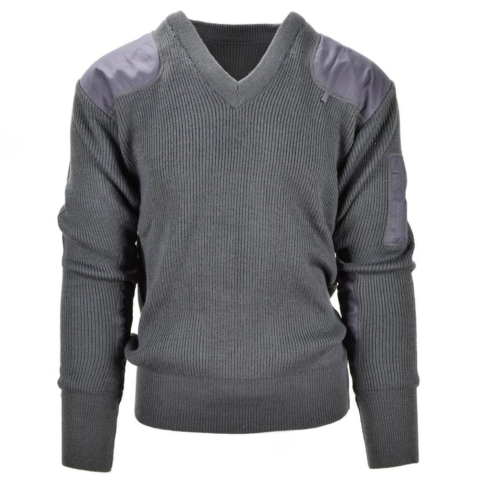 Originaler Kommandopullover der italienischen Armee. Pullover aus grauer Wolle mit V-Ausschnitt. NEU – GoMilitar