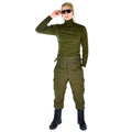 Original italienische Armee Trikot Hemd Reißverschluss Unterhemd F1 Thermo Grün OD NEU