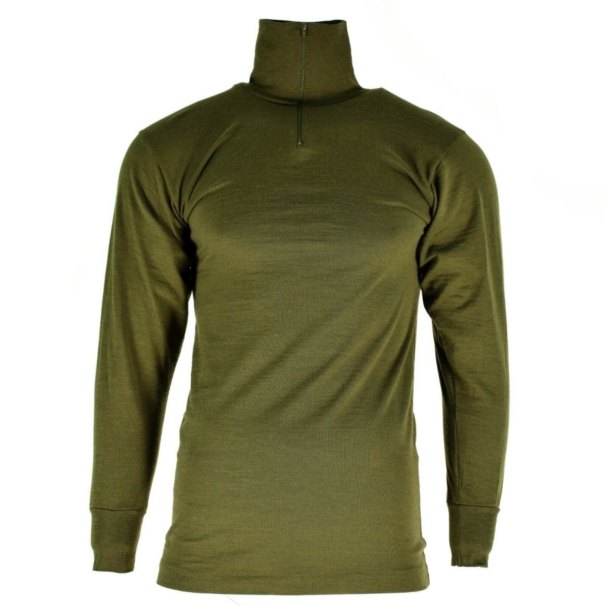 Original italienische Armee Trikot Hemd Reißverschluss Unterhemd F1 Thermo Grün OD NEU
