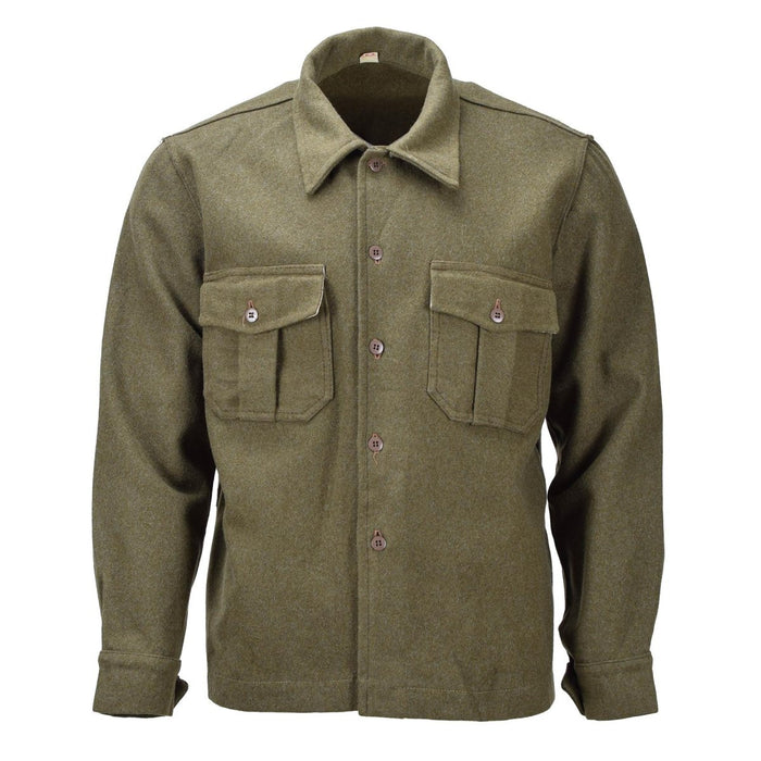 Original italienische formelle Jacke aus olivgrüner Wolle, Uniform, Vintage-Stil, verstellbare Manschetten – GoMilitar