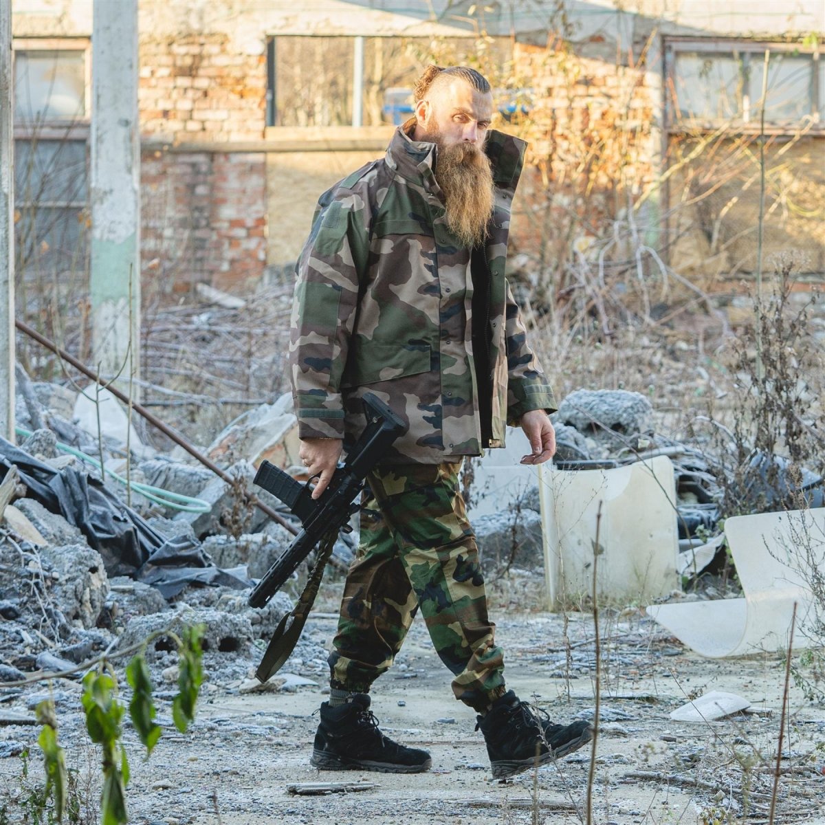 Original italienische Militär-Cargohose, Kampfhose im Woodland-Camouflage-Stil, Feldhose NEU