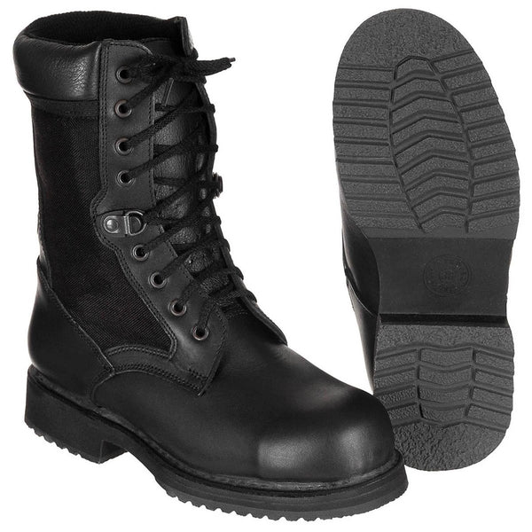 Original Italian Military Combat Shoes Lightweight Leather Winter Black - GoMilitar