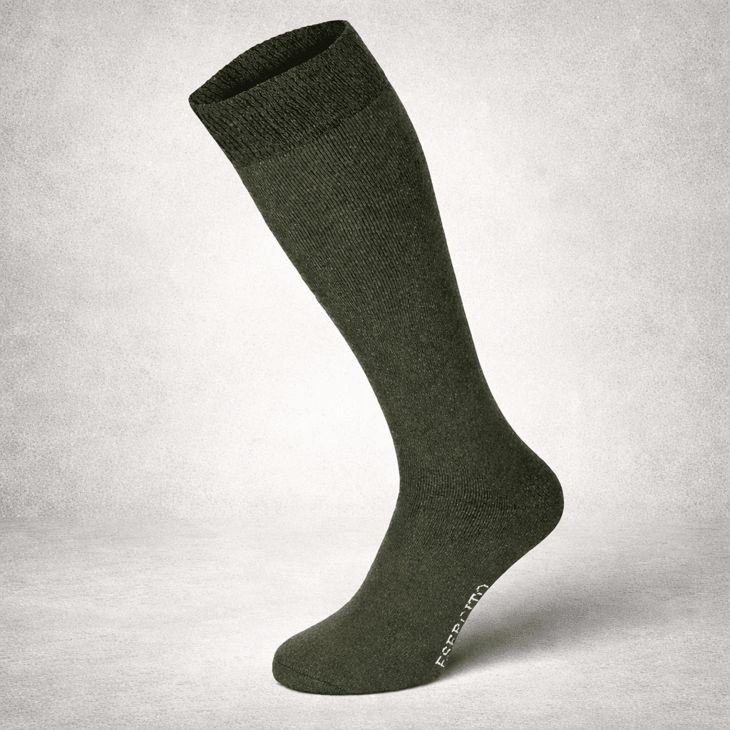 Original italienische Militär-Esercito-Wintersocken, lang, hochwarm, 3er-Pack Oliv