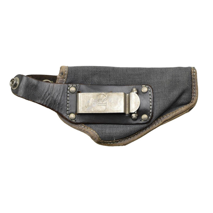 Graues original italienisches Militär-Pistolenholster aus Nylon mit Druckknopfverschluss und Metallgürtelclip.