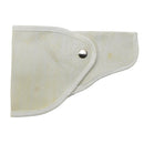 Original Italian military right-hand pistol holster made of durable white canvas with snap-button closure.