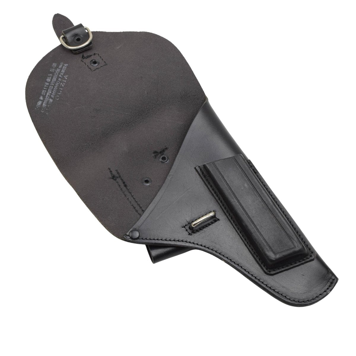 Originales italienisches Militärpistolenholster mit Schnallenverschluss für Rechtshänder, Schwarz