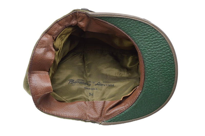 Original Italian military snapback field cap olive wool lightweight vintage - GoMilitar