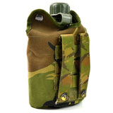 Original niederländische Feldflasche der niederländischen Armee mit Tasse und Camouflage-Hülle