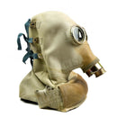 Original Polish Military SR1 Soviet era gas mask with hose and filter, Cold War vintage protective gear set