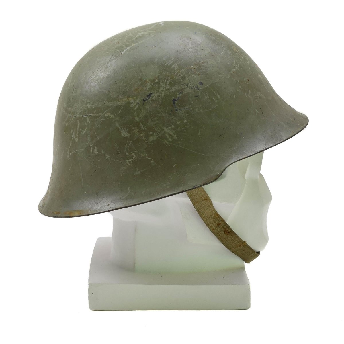 Original serbischer taktischer Stahlhelm mit Innenfutter Kampfausrüstung Kinnriemen Oliv