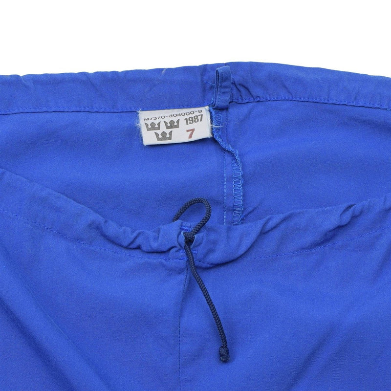 Original Swedish Military sweatpants trousers adjustable waist work wear Blue - GoMilitar