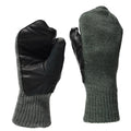 Original Schweizer Armee graue Wollhandschuhe für kaltes Wetter mit Lederhandfläche, Militärausgabe