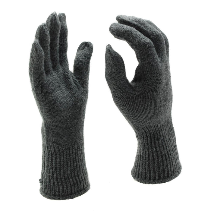 Original Swiss Military Winter-Schießhandschuhe, gestrickt, mit Abzugsfinger, grau, für den Outdoor- und taktischen Einsatz mit militärischem Surplus-Stil