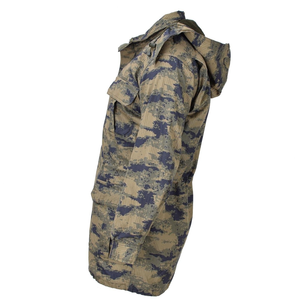 Originaler türkischer Militär-Parka in Digital-Camouflage mit robustem taktischem Ripstop-Futter