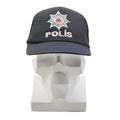 Original türkische Militär-Polis-Feldmütze, Netzeinsatz, verstellbarer Verschluss, Schwarz