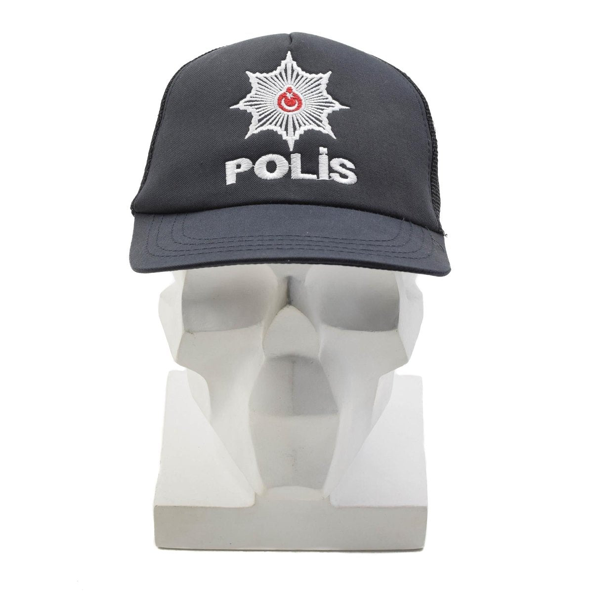 Original türkische Militär-Polis-Feldmütze, Netzeinsatz, verstellbarer Verschluss, Schwarz