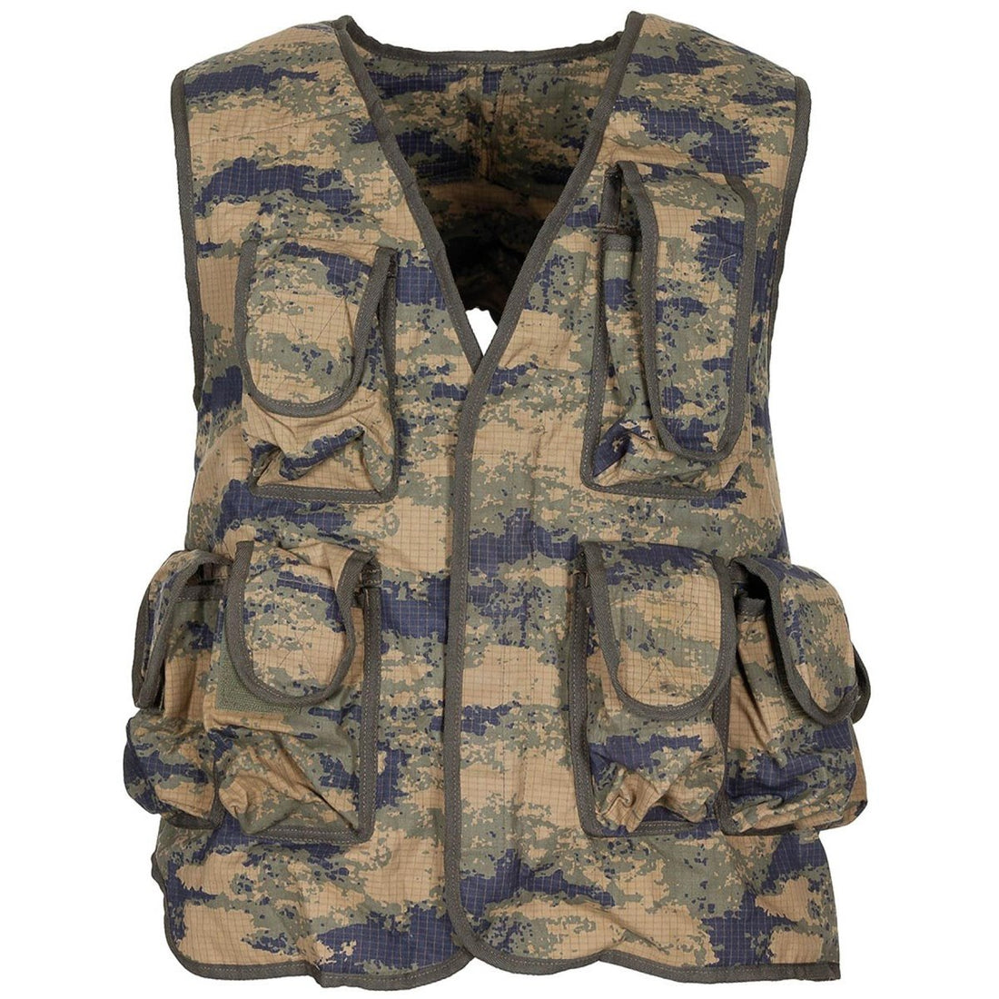Original türkische Militärweste 8 aufgesetzte Taschen Schulterpolsterung M2018 Camo