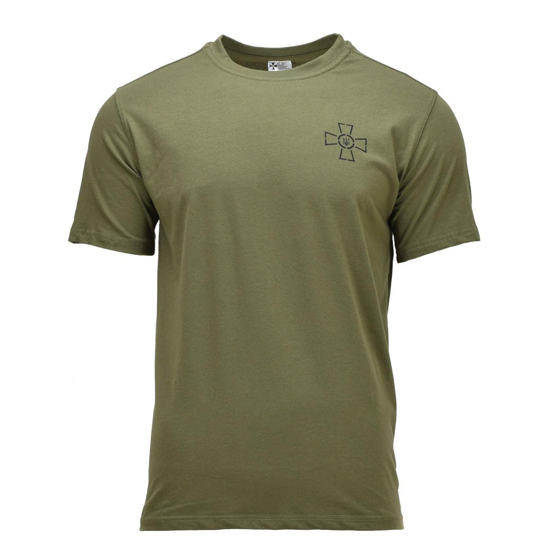 Original ukrainisches Militär-T-Shirt mit Emblem der Streitkräfte Tryzub, kurzärmelig