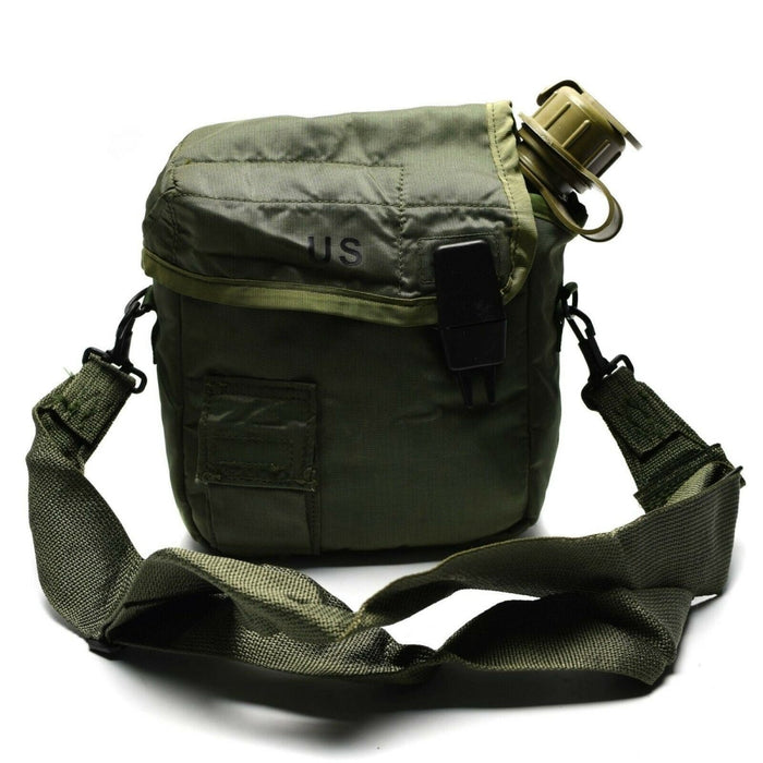 Original U.S. Army Kantine 2 QT Wasserflasche mit Beutel Olive OD USA Surplus – GoMilitar