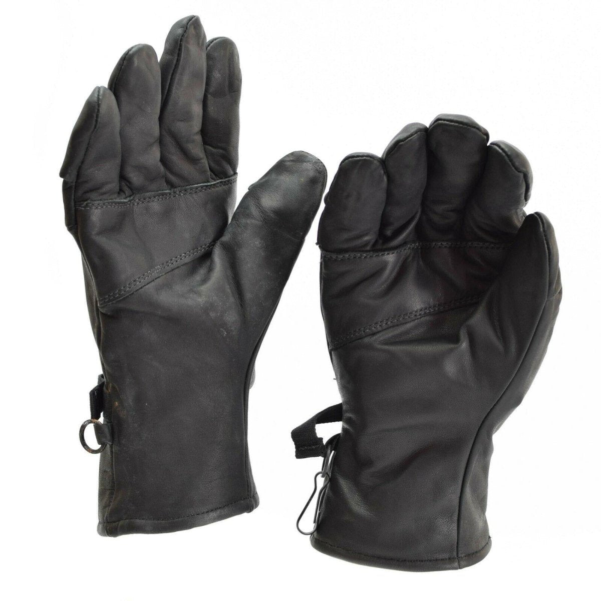 Original US Army Kampflederhandschuhe Echtes schwarzes Leder Militärausführung