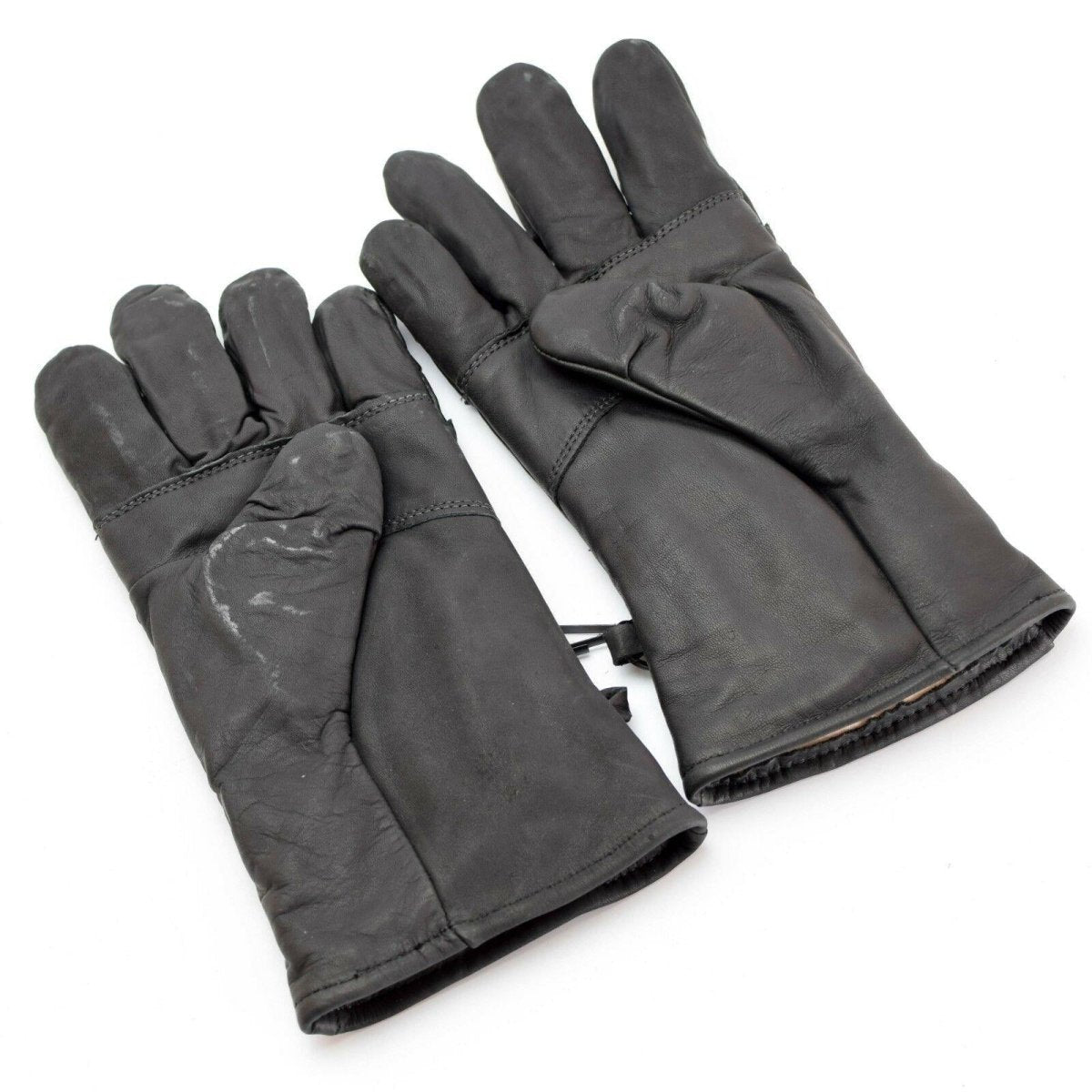 Original US Army Kampflederhandschuhe Echtes schwarzes Leder Militärausführung