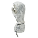 Original US Army white camo winter mitten with touchscreen feature, adjustable wrist strap, and warm insulated design.