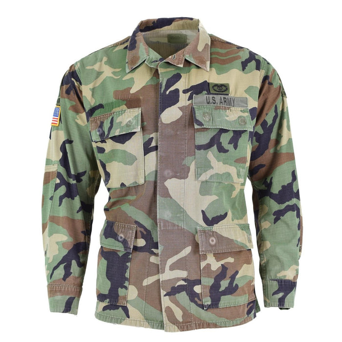 Original US-Militärjacke Ripstop Woodland Camouflage BDU-Truppenhemd - GoMilitar
