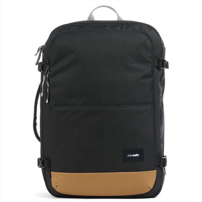 Pacsafe Go 34L Travel Backpack Carry On Anti Theft rPET Lockable Zippers Black - GoMilitar