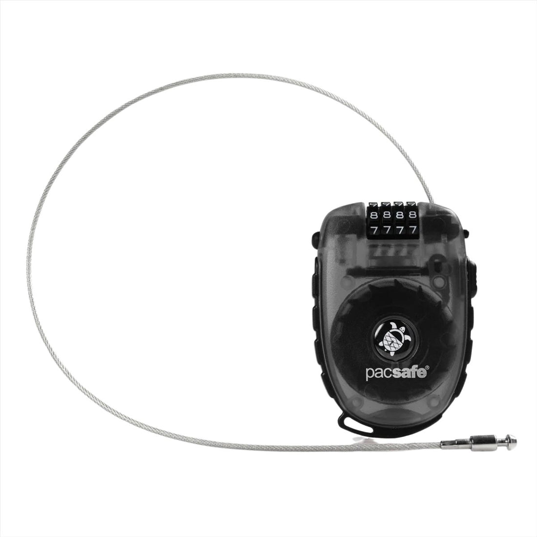 Pacsafe Retractasafe 250 Einziehbares Kabelschloss mit 4 Zifferblättern und Edelstahldraht