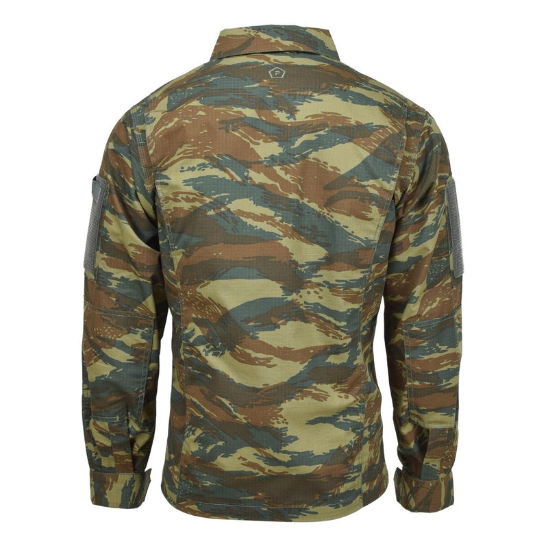 Back view of Pentagon ACU 2.0 Greek Army military jacket in lizard camo ripstop fabric