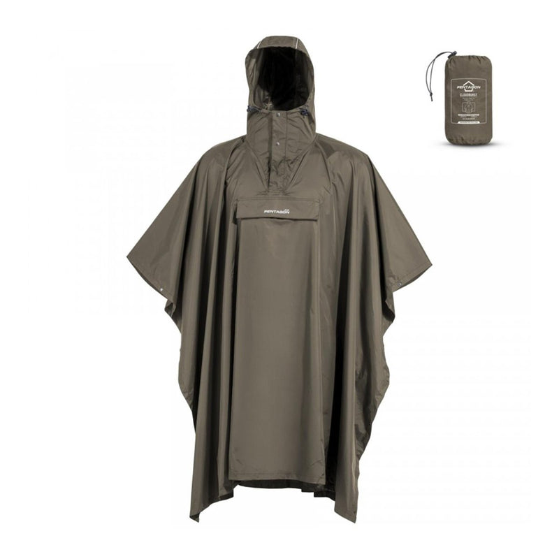 PENTAGON Cloudburst Packable Poncho Waterproof Breathable Reflective Details - GoMilitar