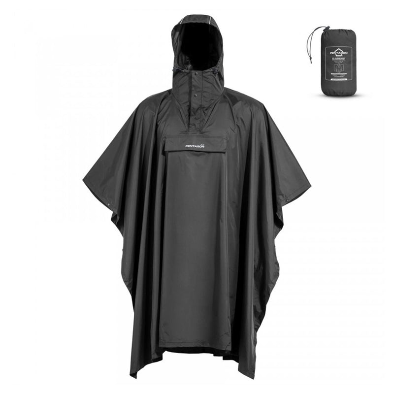 PENTAGON Cloudburst Packable Poncho Waterproof Breathable Reflective Details - GoMilitar