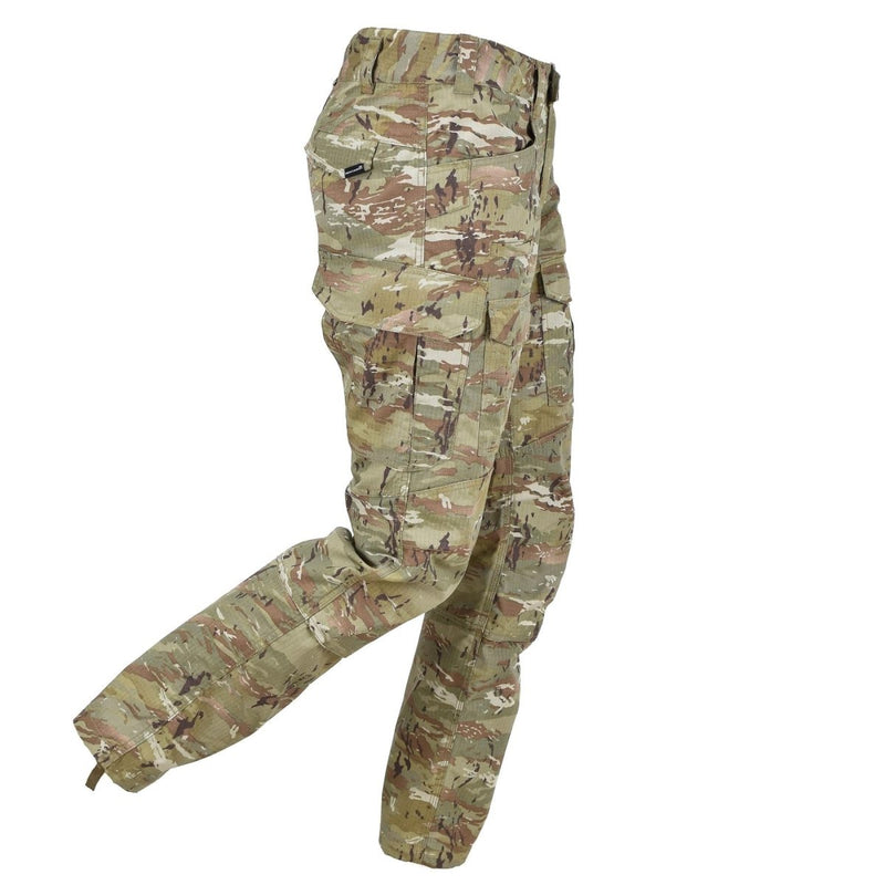 Pentagon Lycos Combat Pants in pentacamo pattern with ripstop fabric, cargo pockets, and adjustable cuffs for tactical use.