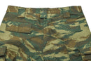 Close-up of Pentagon Ranger 2.0 lizard camo military pants with reinforced ripstop fabric and multiple pockets.