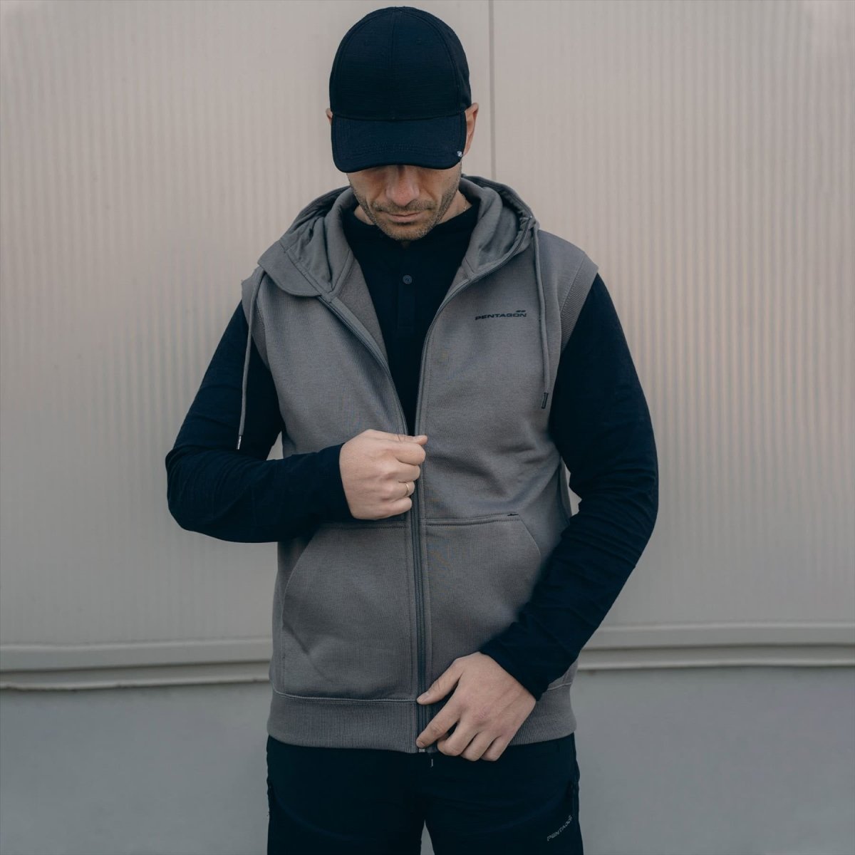 PENTAGON Thespis Ärmelloser Pullover YKK®-Reißverschluss Nahtlose lasergeklebte Taschen