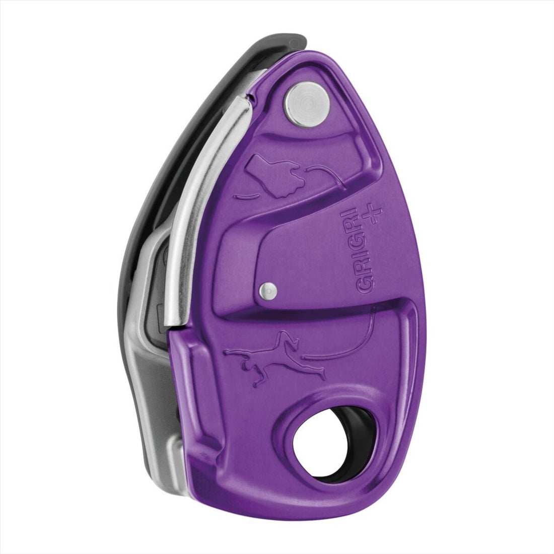 PETZL GRIGRI® + Sicherungsgerät, unterstütztes Bremsen, 8,5–11 mm Seile, Klettern, Lila