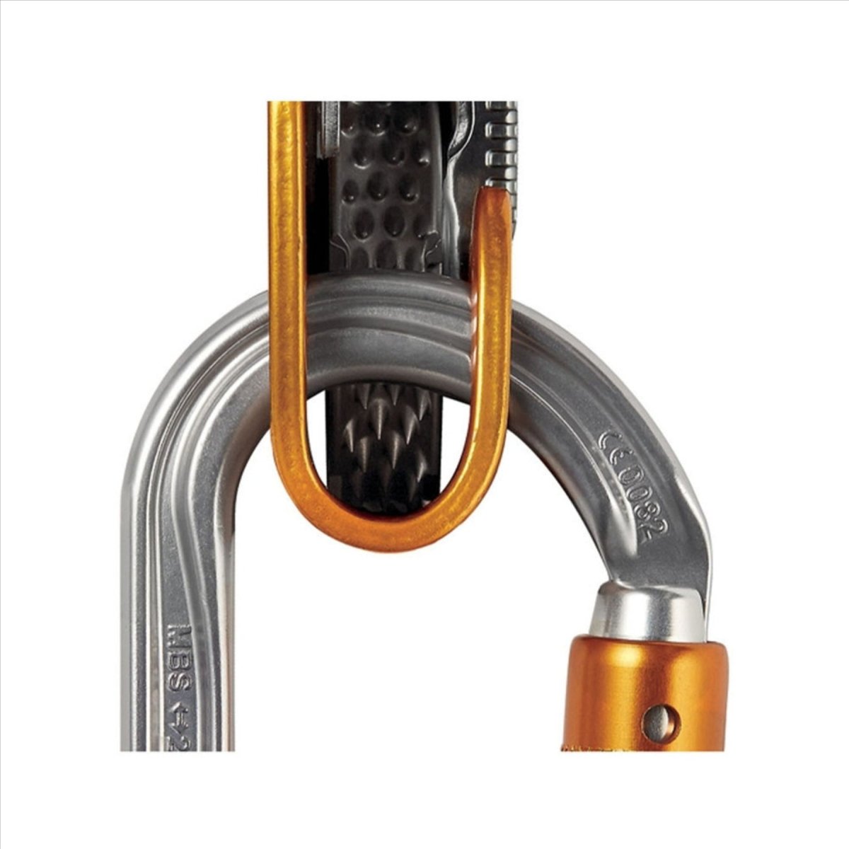 Petzl OK Triact Lock-Karabiner, oval, leicht, Aluminium, Seilzugang, Orange