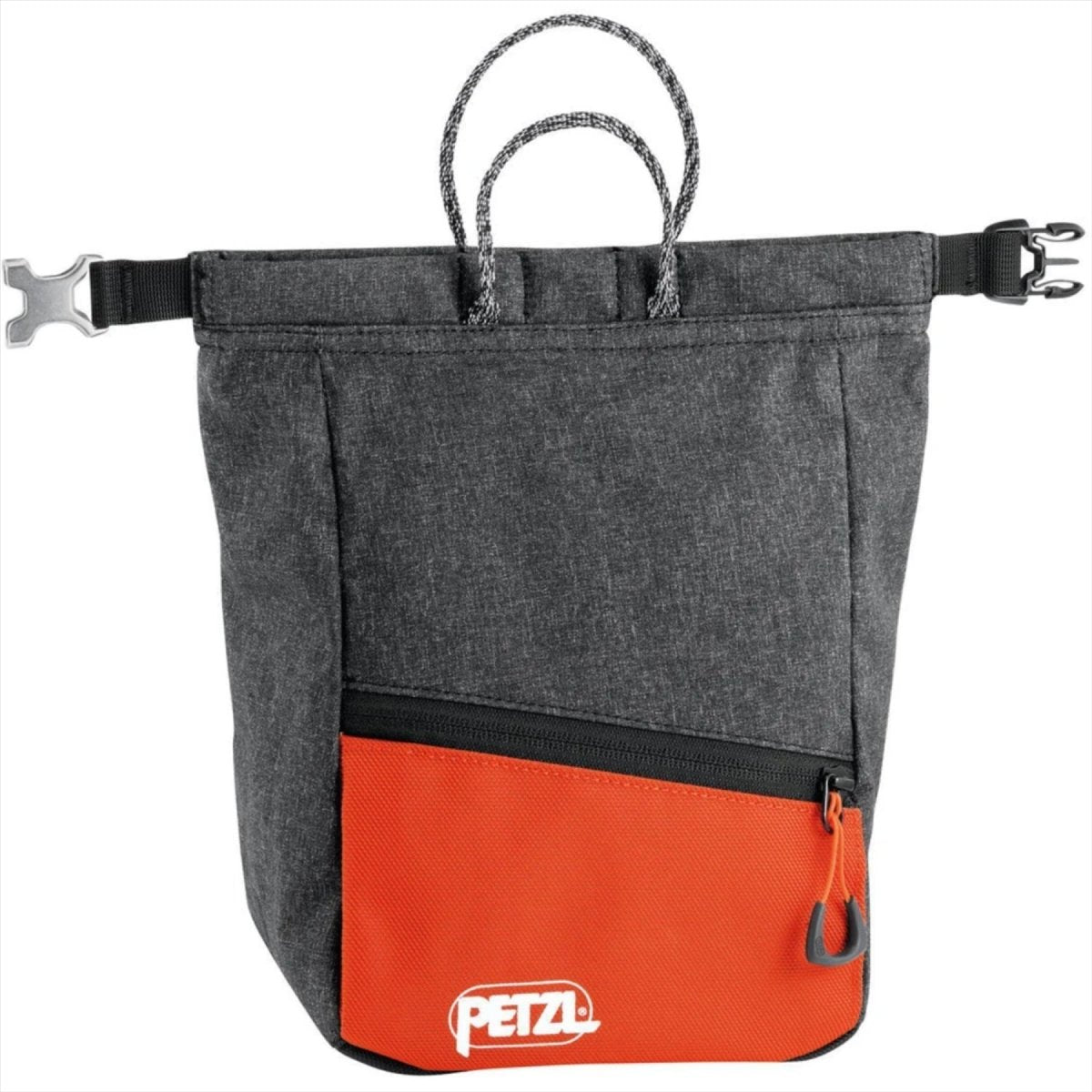 PETZL SAKAB Chalk Bag Robuster magnetischer Rollverschluss mit mehreren Taschen Grau