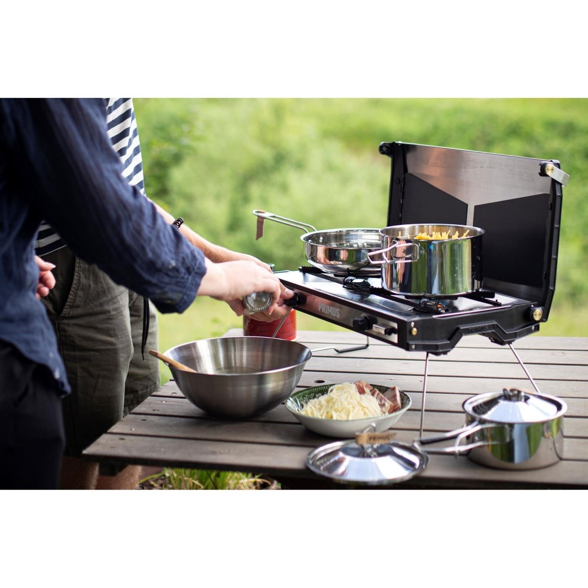 Primus CampFire Kochset Edelstahl All-in-One Wander-Camping-Kochgeschirr