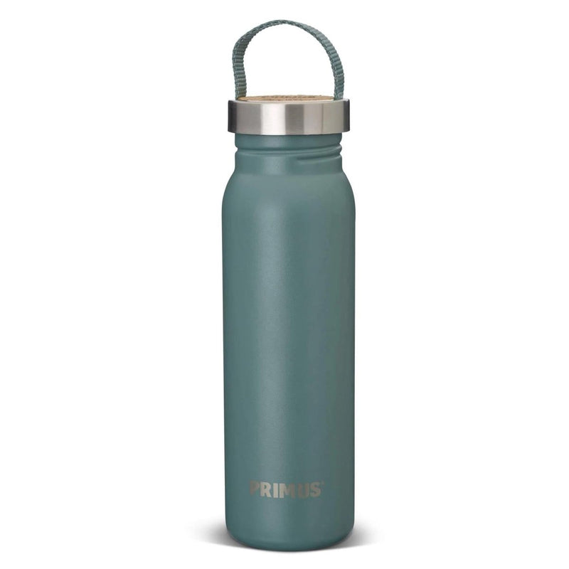 Primus Klunken 700ml lightweight stainless steel water bottle with cork lid and carrying strap for outdoor hiking