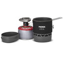 Primus Lite XL camping cooking set with 1L pot, lightweight burner, and portable fuel canister for outdoor meals.