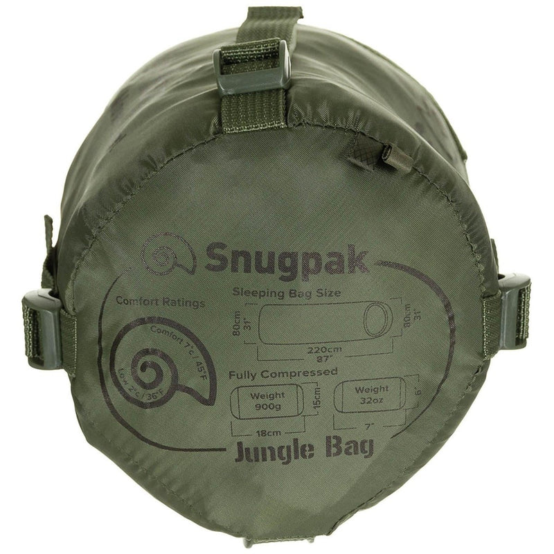 Snugpak Schlafsack 220 cm integrierter Mückennetzkompressionsbeutel Olive