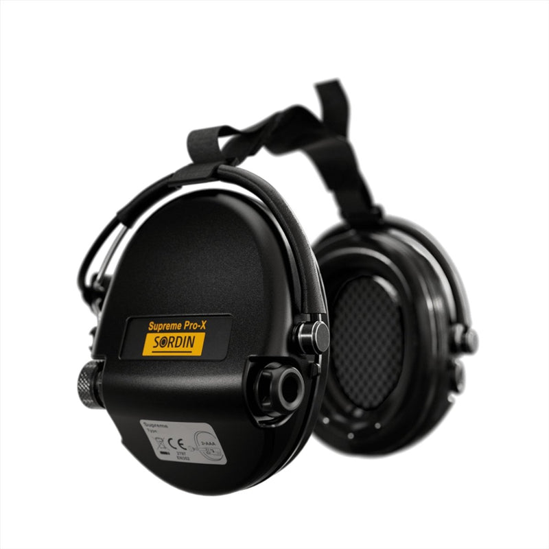 Sordin Supreme Pro - X Hear2 Active Neckband Gel Electronic Earmuffs Black - GoMilitar