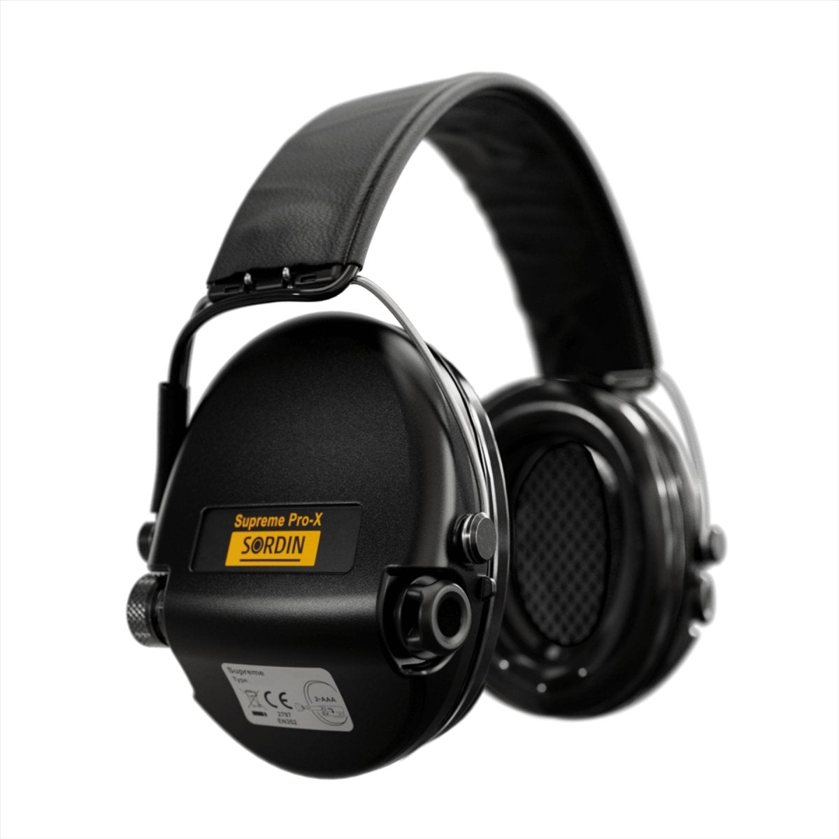 Sordin Supreme Pro-X LED Gehörschutz-Headset für elektronisches Schießen, Schwarz