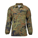 TACGEAR lightweight flecktarn camo ripstop windproof hunting shirt with long sleeves and zippered collar