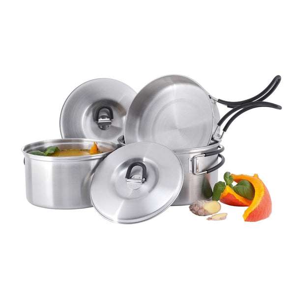 Tatonka Camping Cooking Set stainless steel durable outdoor fire compact pot pan - GoMilitar